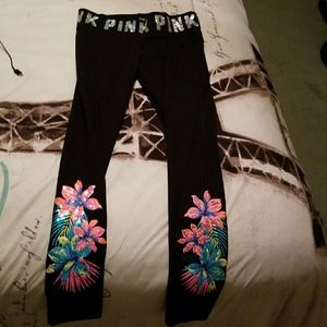 VICTORIA SECRET PINK COTTON BLING LEGGINGS